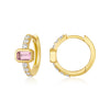 Parker Pink Sapphire & Diamond Huggie Earrings 14K