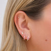 Parker Pink Sapphire & Diamond Huggie Earrings 14K