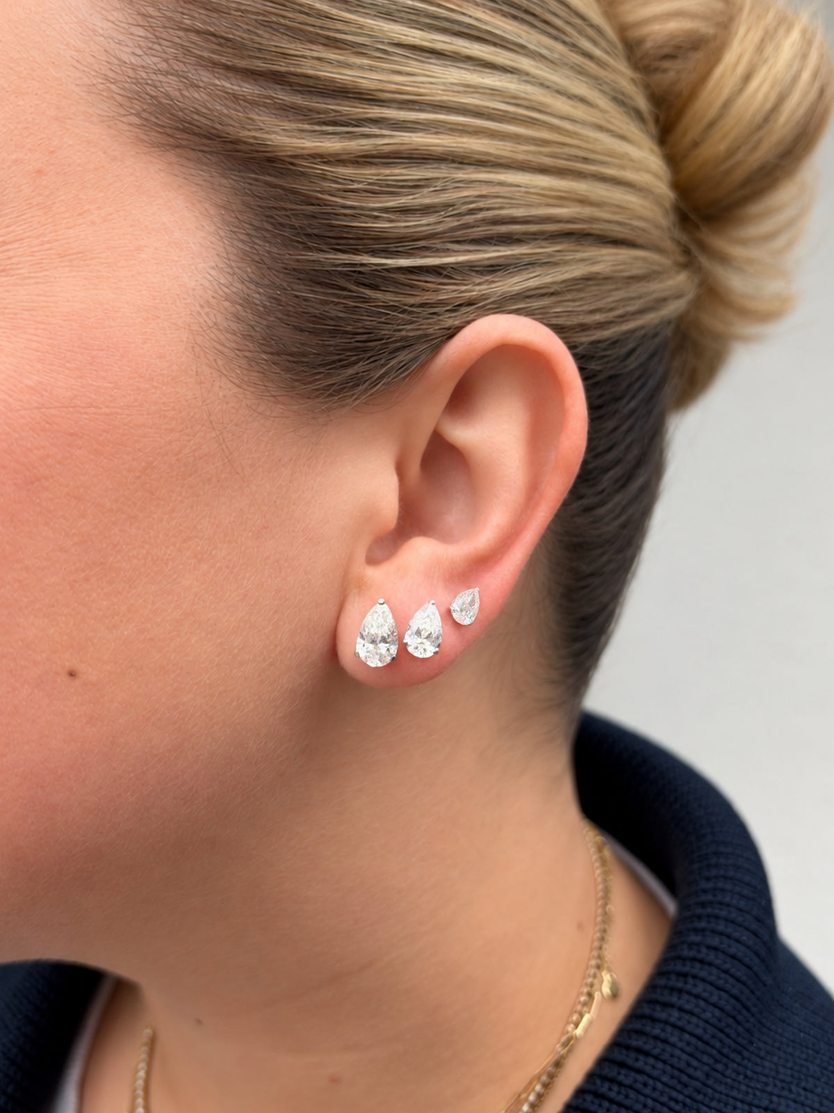 Paisley Pear Lab Diamond Stud 14K
