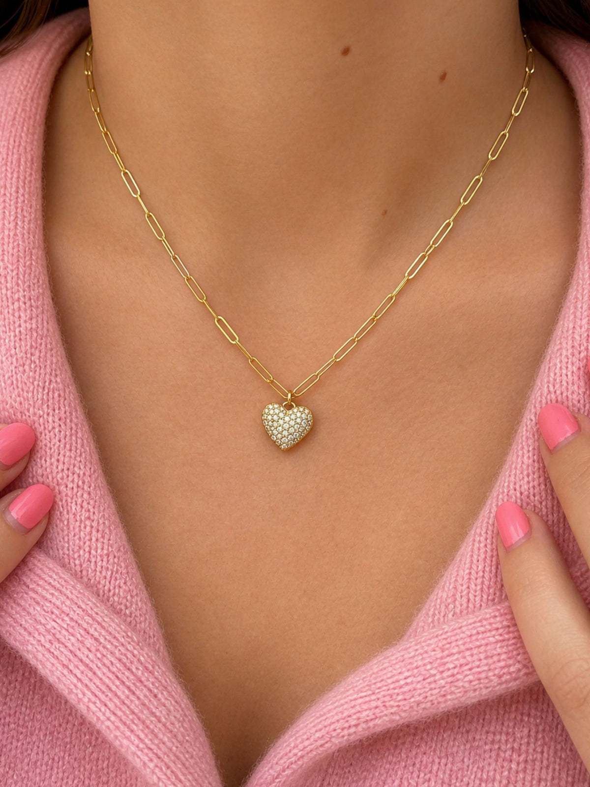 Bubble Heart Diamond Charm 14K
