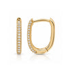 Mini Pavé Diamond Paperclip Huggie Earring 14K