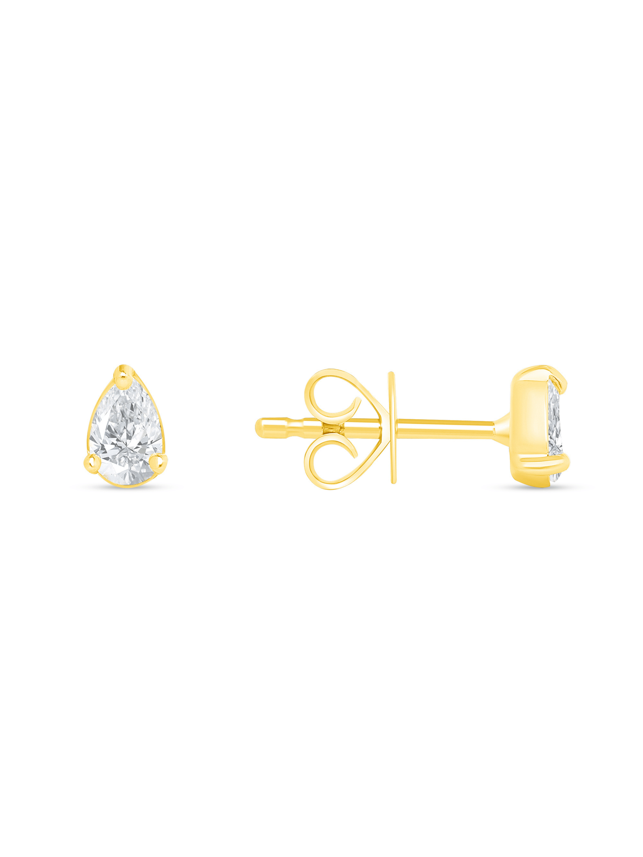 Pear Lab Diamond Stud Earring 14K