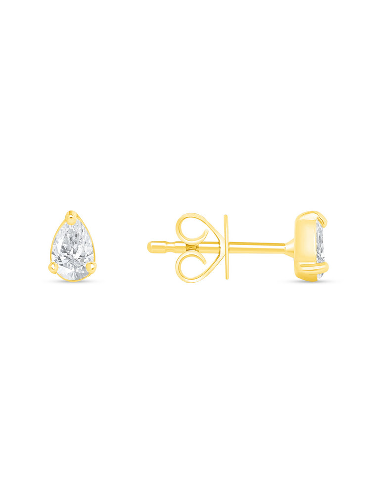 Pear Lab Diamond Stud Earring 14K
