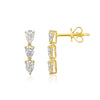 Percy Pear Diamond Drop Stud Earrings 14K