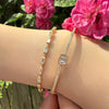 Pie-Cut Diamond Bezel Bangle Bracelet 14K