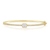 Pie-Cut Diamond Bezel Bangle Bracelet 14K