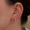 Harper Heart Pink Sapphire Drop Stud Earrings 14K