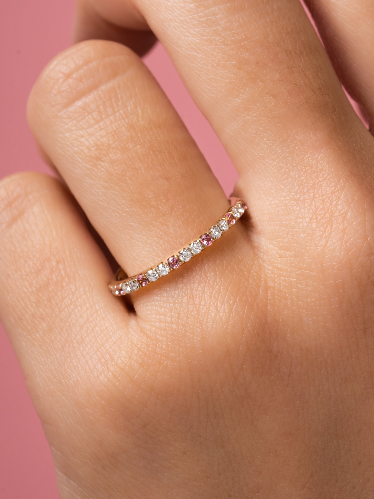 Birthstone Ring - October Pink Tourmaline 14K