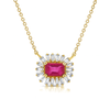 Evelyn Pendant Necklace - Pink Sapphire 14K
