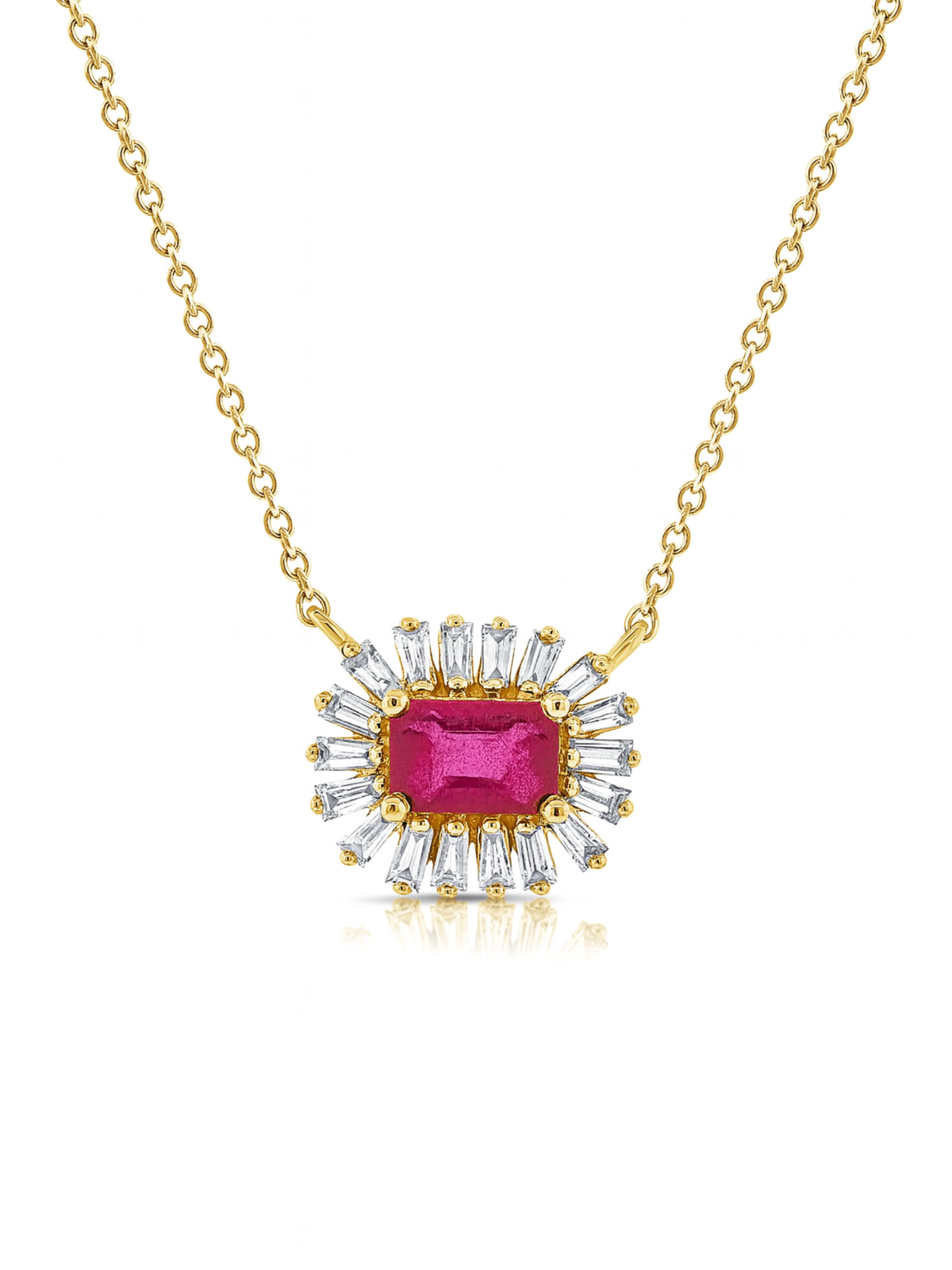 Evelyn Pendant Necklace - Pink Sapphire 14K