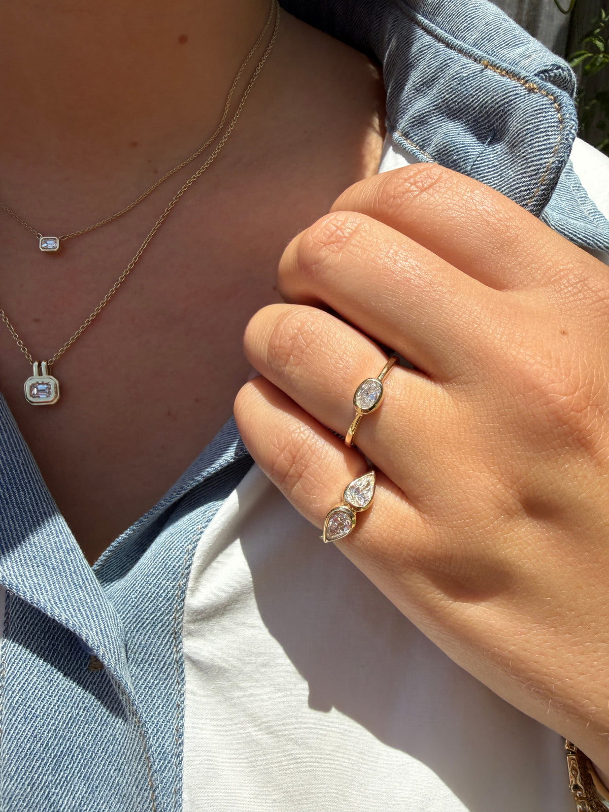 Pippa Bezel Diamond Pinkie Ring 14K