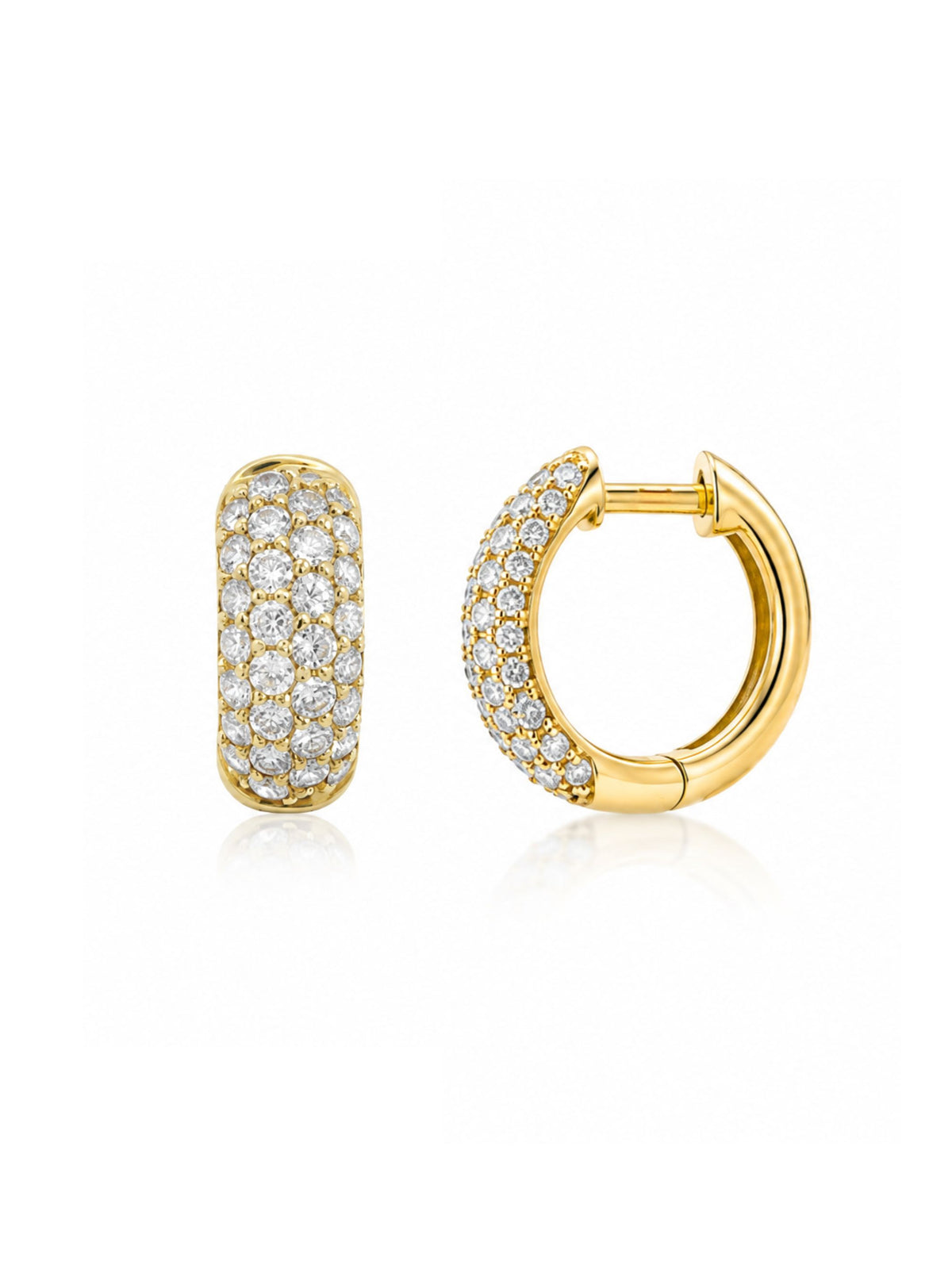 Posie Pavé Dome Diamond Huggie Earring 14K