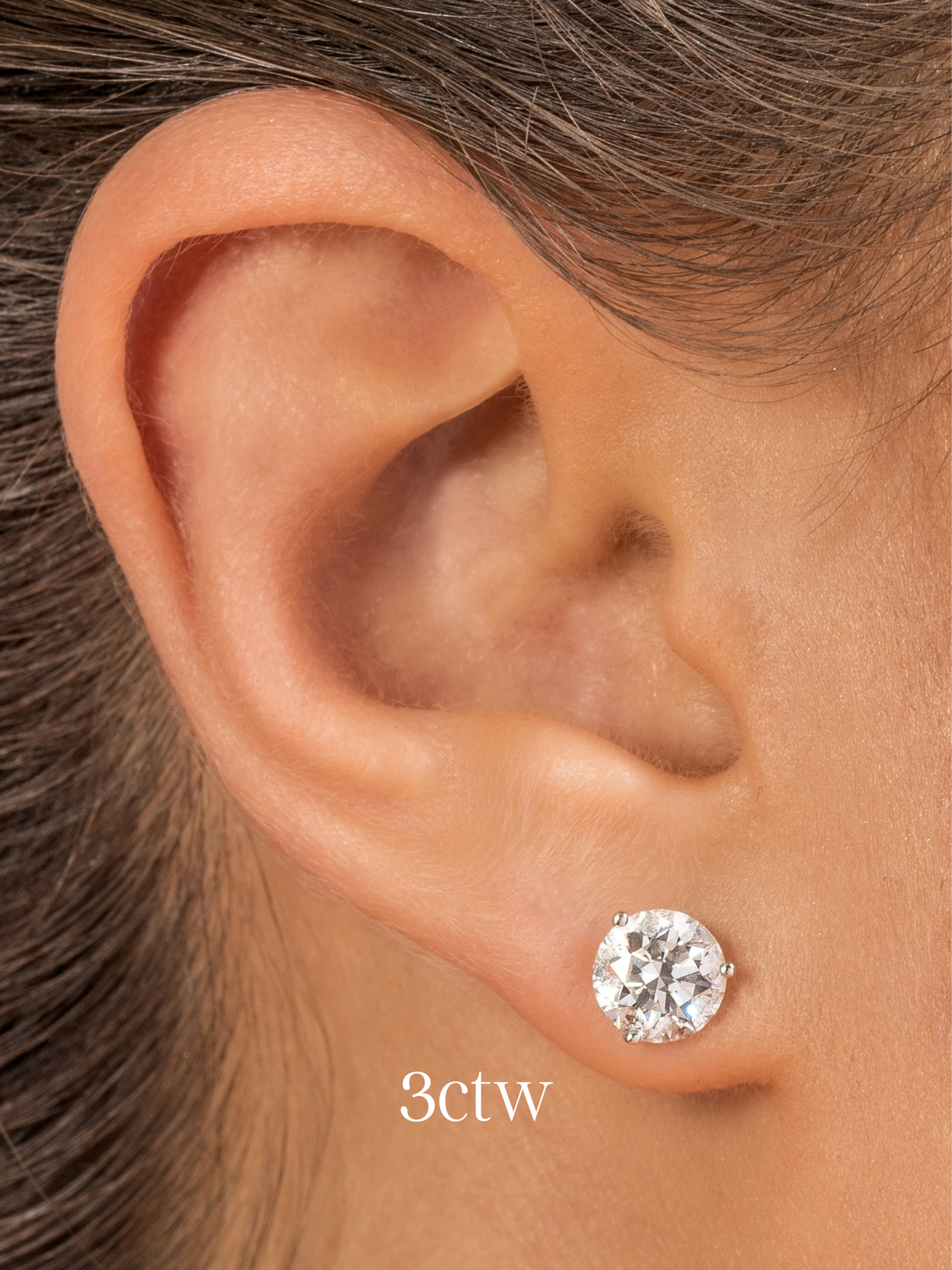 Round Diamond Stud Earrings 14K