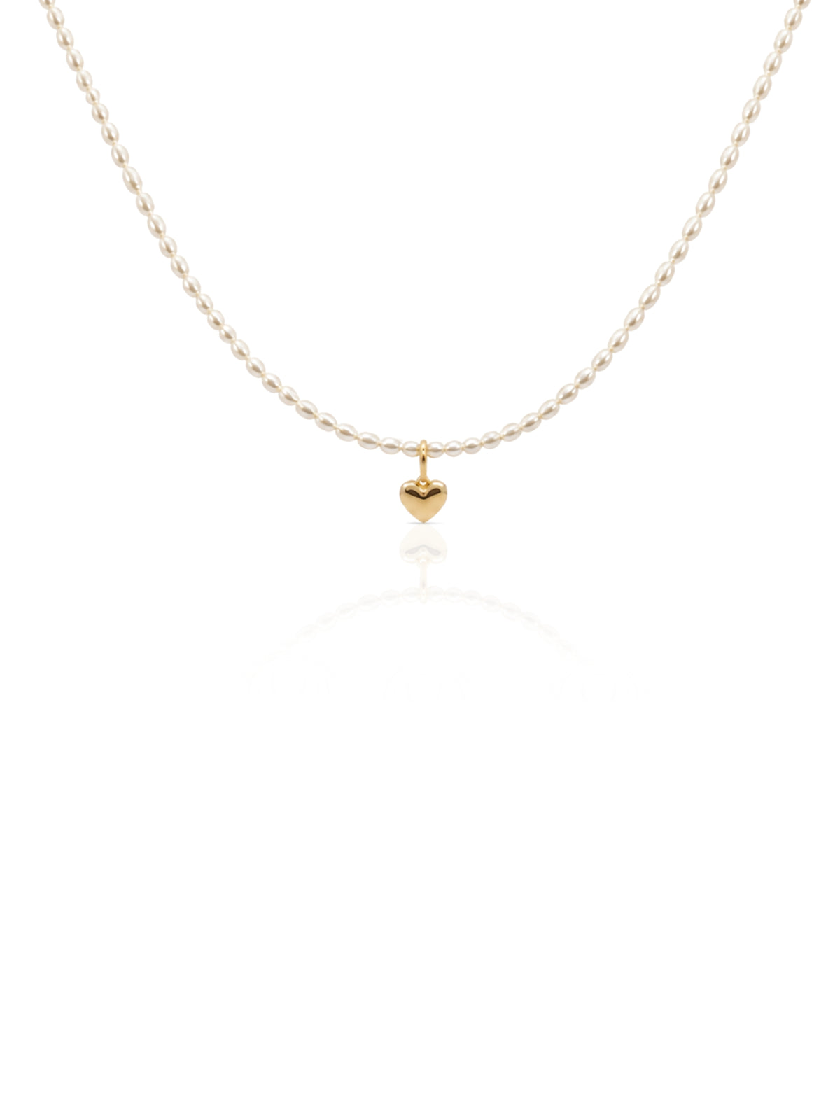 Puffy Heart Pearl Necklace