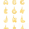 Puffy Initial Charm Necklace 14K