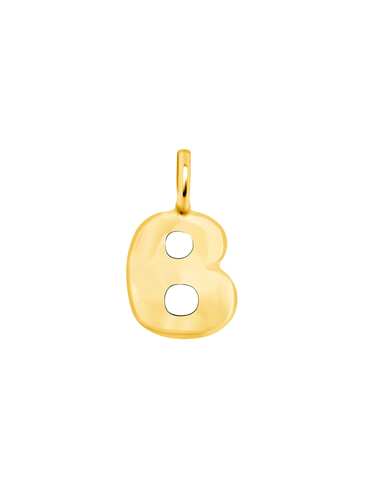 Puffy Initial Charm Necklace 14K