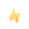 Puffy Initial Charm Necklace 14K