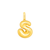 Puffy Initial Charm Necklace 14K