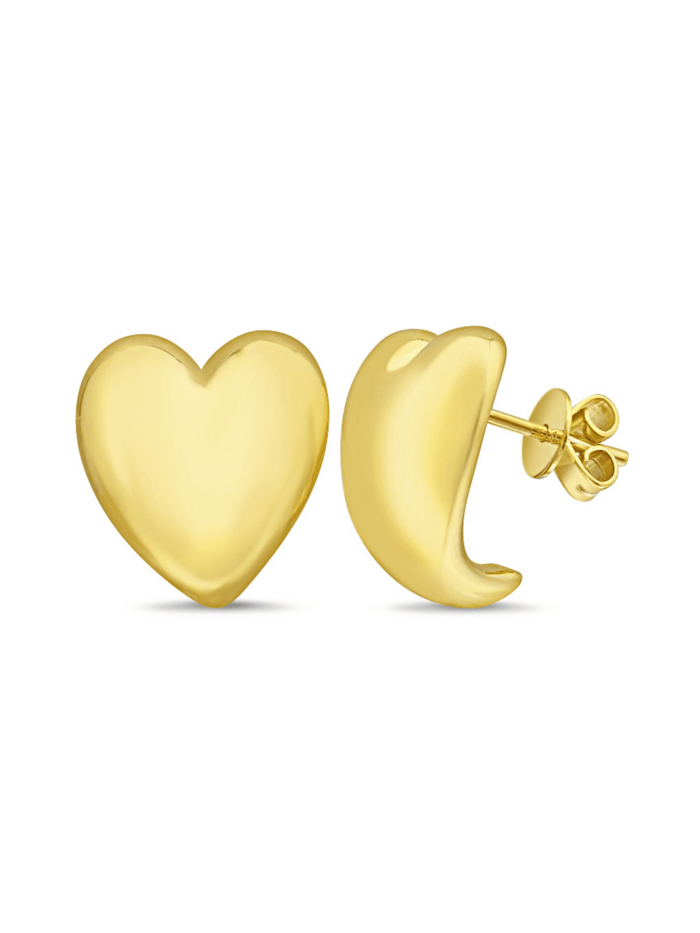 Puffy Heart Stud Earrings 14K | LeMel – LeMel