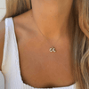 Puffy Initial Charm Necklace 14K