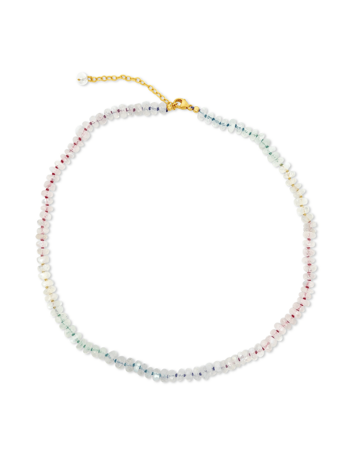 Moonstone Rainbow Silk Necklace