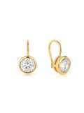 Image of: Blaire Bezel Drop Huggie Earring