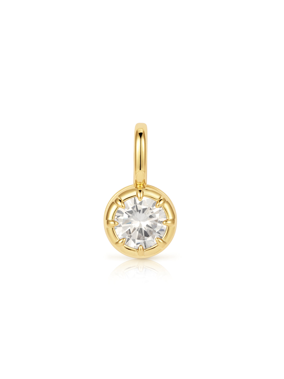 Blaire Bezel Round CZ Charm Necklace