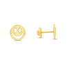 Kid Happy Face Stud Earrings 14K