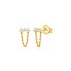 Sara Diamond Bar Chain Stud Earrings 14K