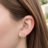Sara Diamond Bar Chain Stud Earrings 14K