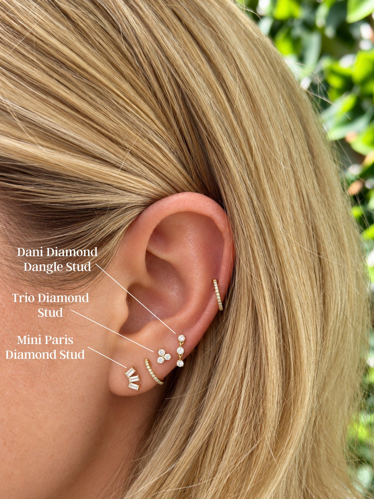 Sara Diamond Earring Set 14K - LeMel x Sara Gretzky