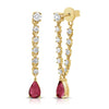 Scarlett Ruby and Diamond Dangle Earrings 14K