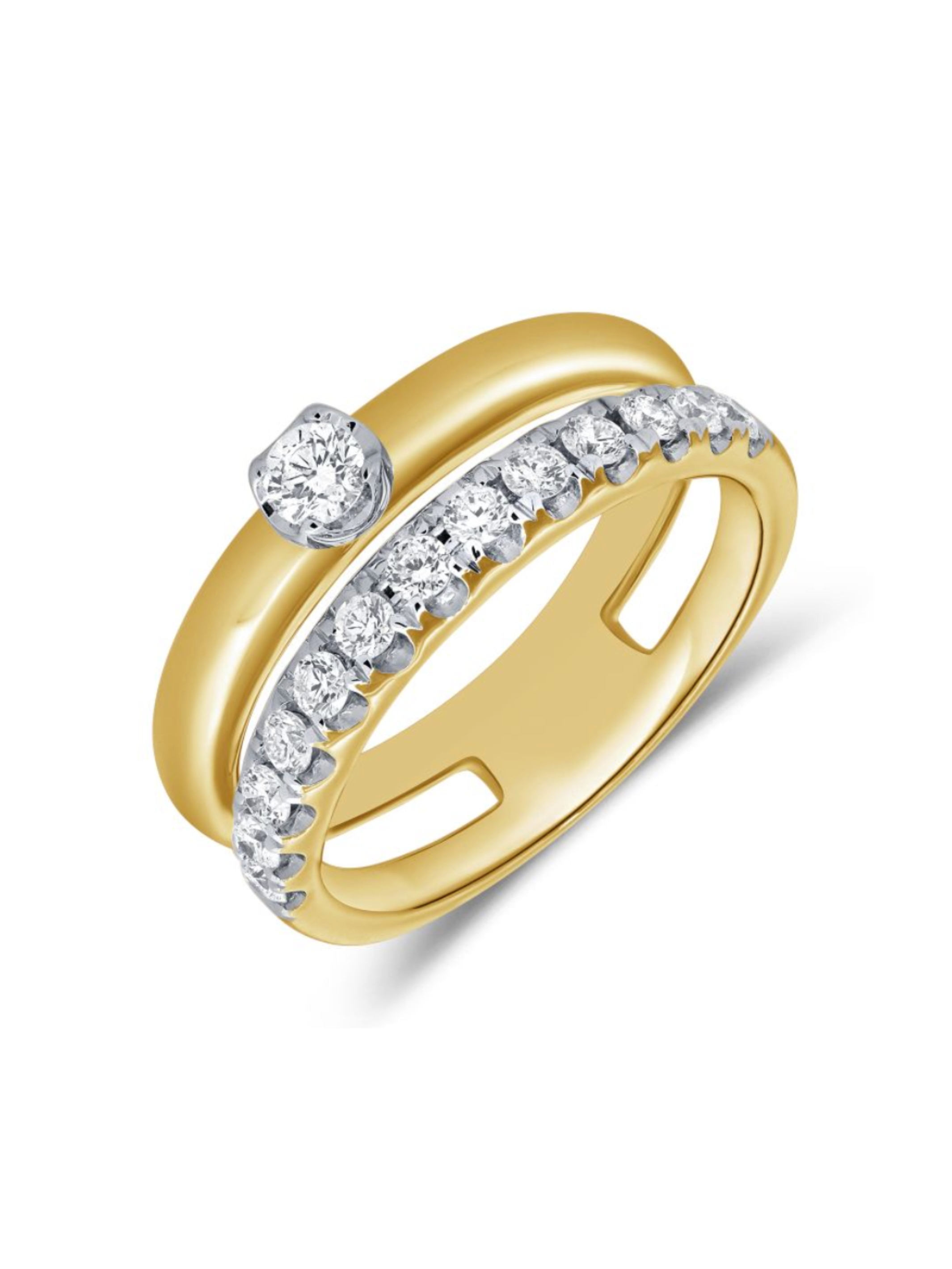Serena Stacked Diamond Ring 14K