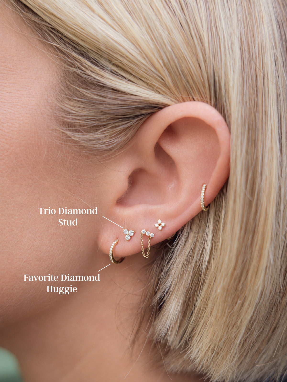 Sicily Diamond Earring Set 14K - LeMel x Sara Gretzky