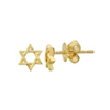 Yellow gold star of david stud earrings.