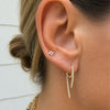 Stella Double Spike Diamond Huggie Earring 14K