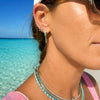 Summer Turquoise Spike Huggie Earrings