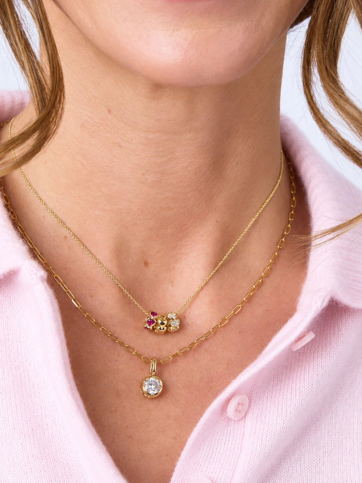 Sweetheart Trio Rhondelle CZ Necklace