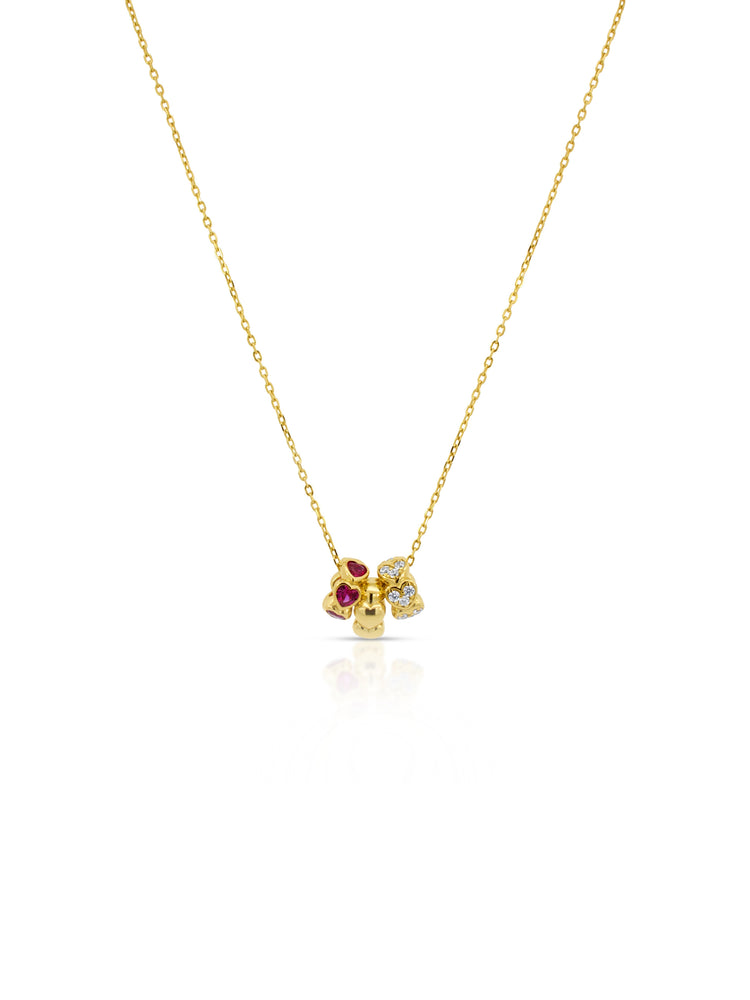 Sweetheart Trio Rhondelle CZ Necklace