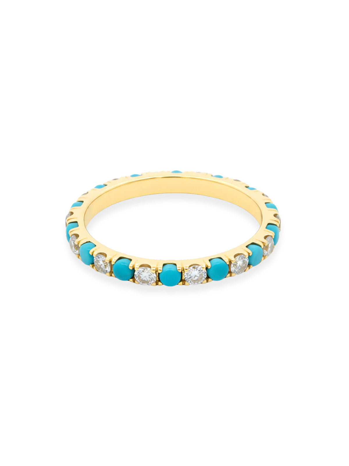 Tara Alternating Turquoise and Diamond Ring 14K