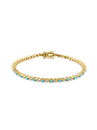 Tara Alternating Turquoise and Diamond Tennis Bracelet 14K
