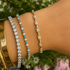 Tara Alternating Turquoise and Diamond Tennis Bracelet 14K