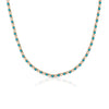 Tara Alternating Turquoise and Diamond Tennis Necklace 14K