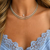 Tara Alternating Turquoise and Diamond Tennis Necklace 14K