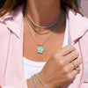 Tara Alternating Turquoise and Diamond Tennis Bracelet 14K