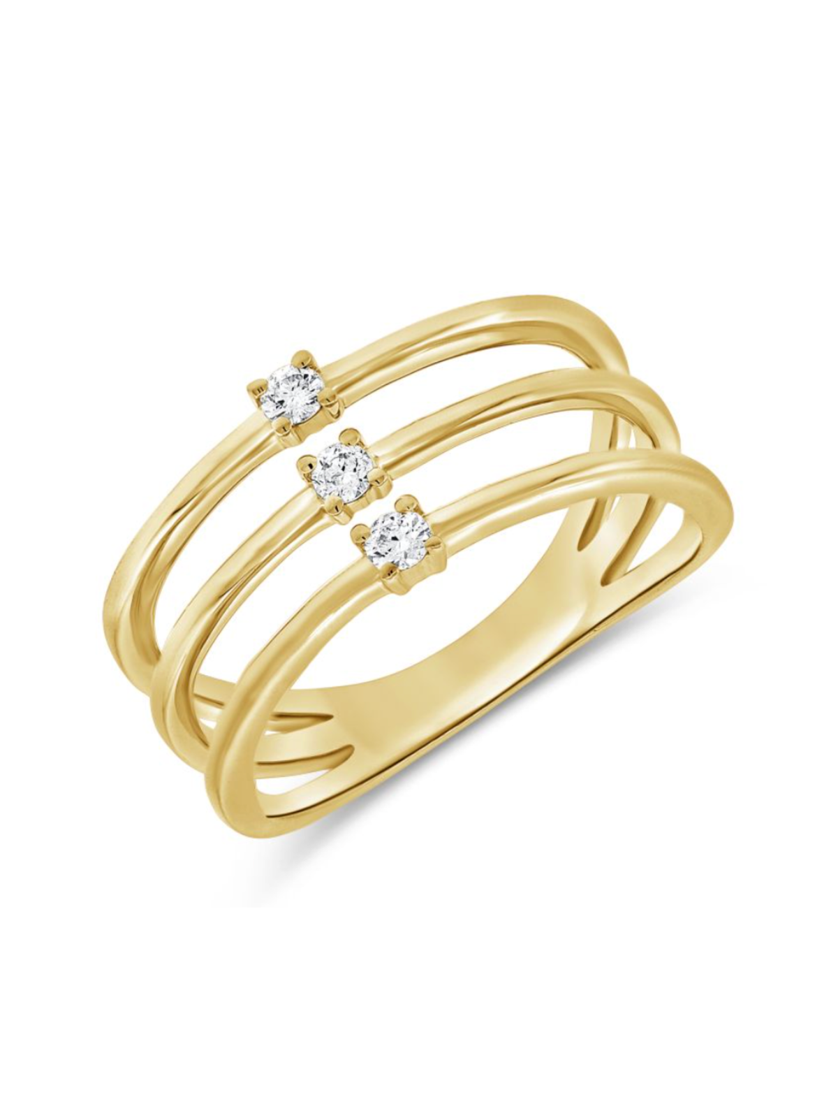 Tatum Triple Stack Diamond Ring 14K