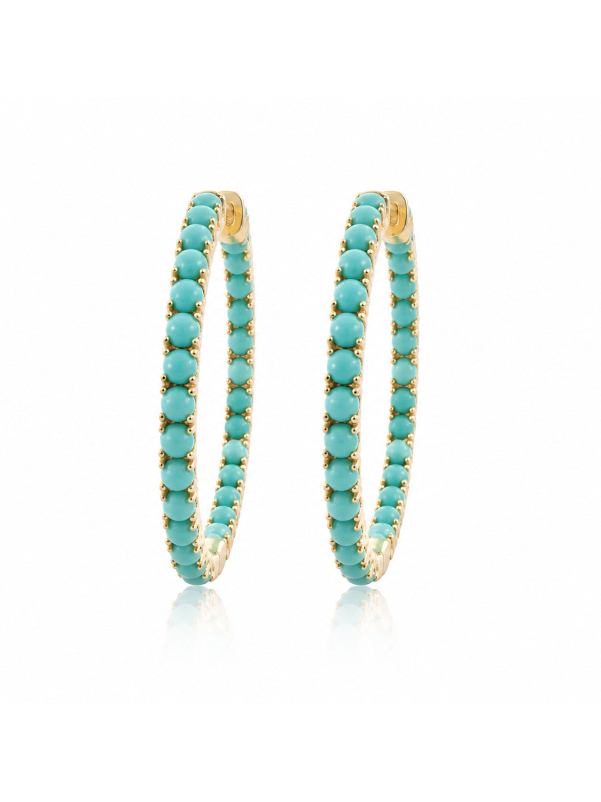 Taylor Turquoise Hoop Earrings 14K