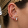 Teagan Turquoise and Diamond Climber Stud Earring 14K