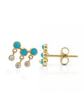 Image of: Teagan Turquoise and Diamond Climber Stud Earring 14K