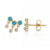 Teagan Turquoise and Diamond Climber Stud Earring 14K